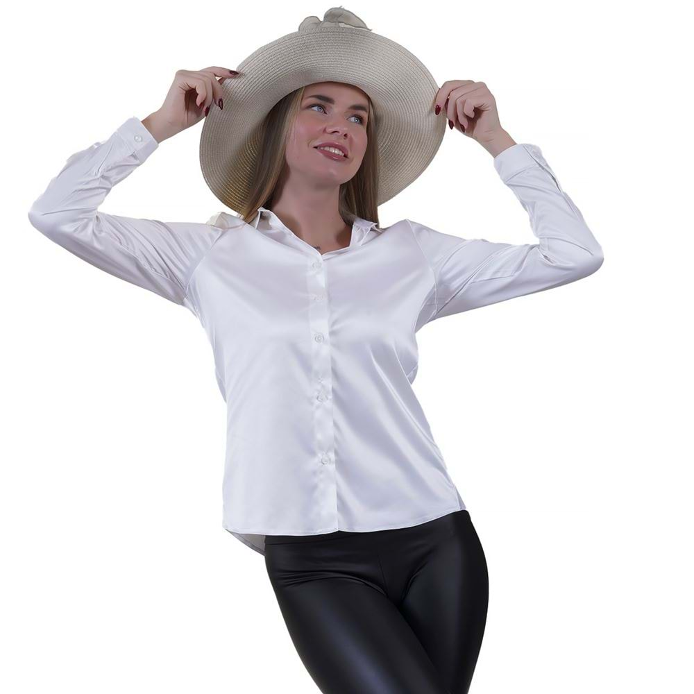 White Women's Satin Shirt