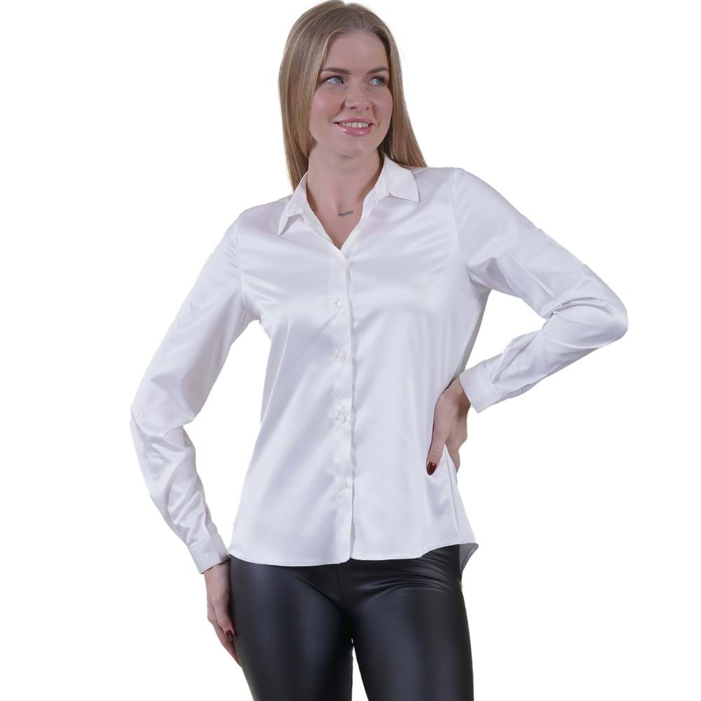 White Women's Satin Shirt