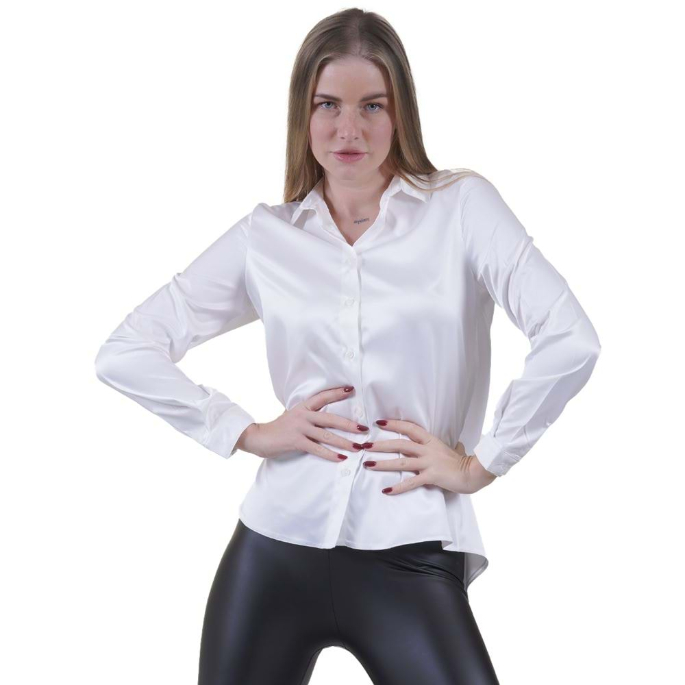 White Women's Satin Shirt