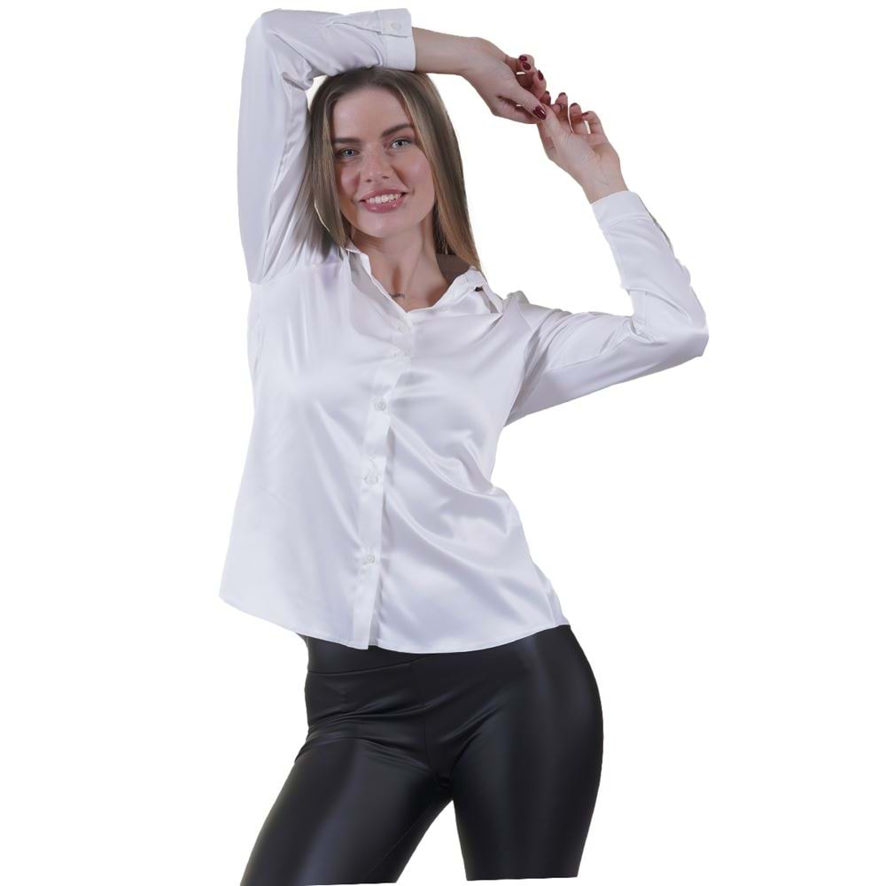 White Women's Satin Shirt