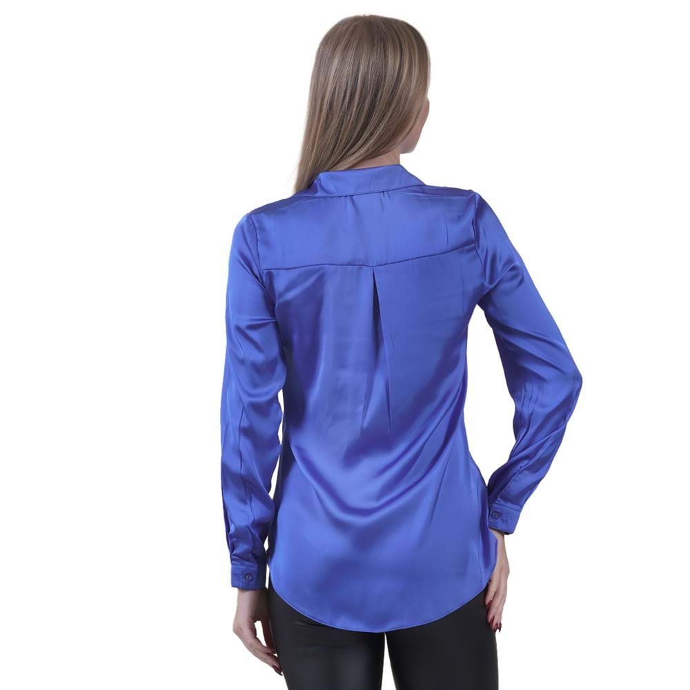 Blue Women's Satin Shirt