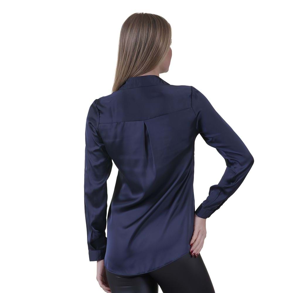 Navy Women's Satin Shirt
