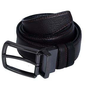 Brown and Black Double Sided 2 Color Genuine Leather Belt