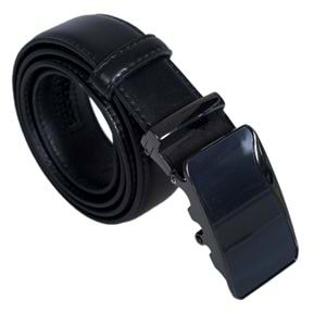 Black and Coal Self Size Adaptable Genuine Leather Belt