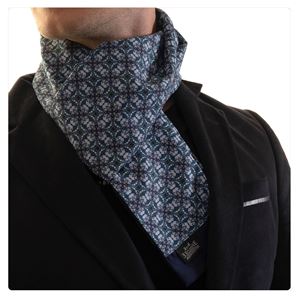 Blue and Navy Floral Designer Mens Scarf