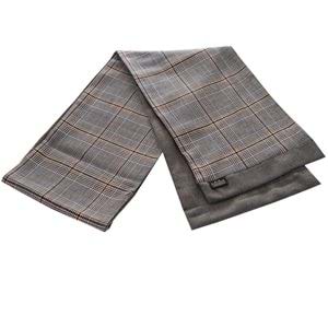 Gray Blue Checkered Wool Mens Scarf