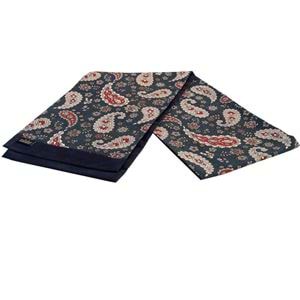 Navy Burgundy & Cream Paisley Mens Scarf