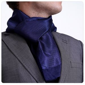 Navy Designer Jacquard Mens Scarf