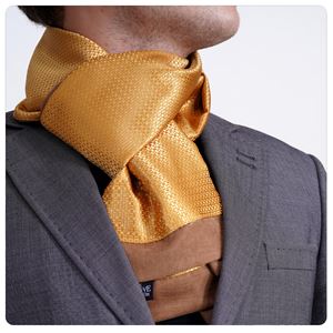 Golden Designer Jacquard Mens Scarf