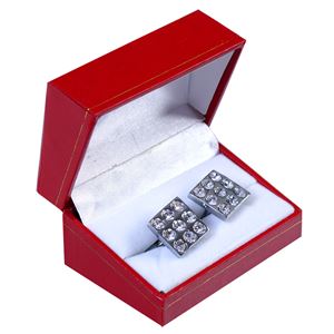 Silver Designer Pair of Cufflinks with Box