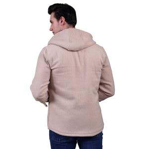 Beige Men's Fur Lined Jacket Shirt