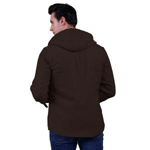 Brown Men's Fur Lined Jacket Shirt