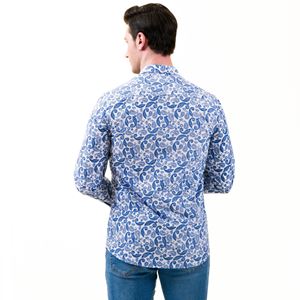 Blue Paisley Printed Designer Men's Shirt