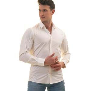 White Self Polka Dots Men's Shirt