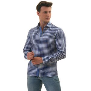 Navy & White Gigham Men's Shirt