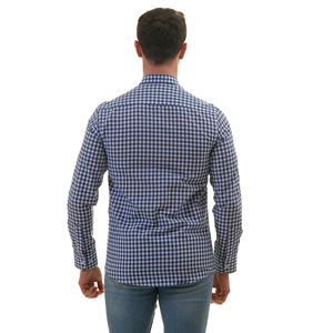 Navy & White Gigham Men's Shirt