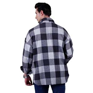 Black and Gray Gingham Checkered Over Size Lumberjack Shirt