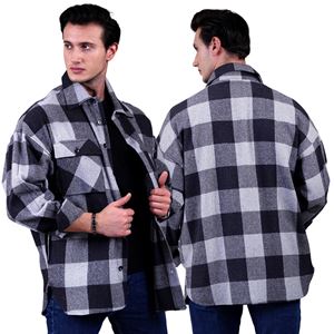 Black and Gray Gingham Checkered Over Size Lumberjack Shirt