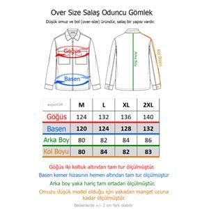 Khaki and Gray Gingham Checkered Over Size Lumberjack Shirt