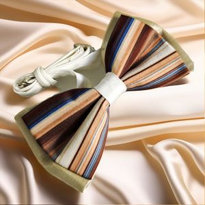 Beige with Stripes Bowtie