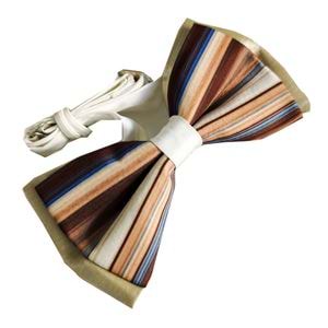 Beige with Stripes Bowtie