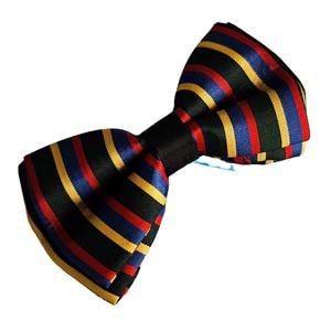 Black Colorful Striped Bowtie
