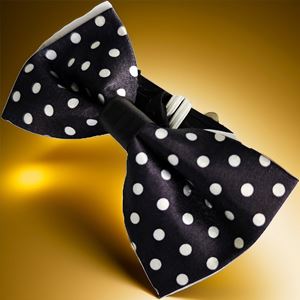 Black with White Polka Dot Bowtie