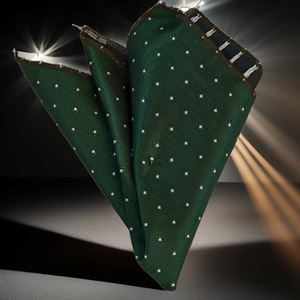 Green Jacquard Woven Quadratic Pocket Square