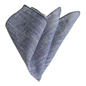Blue Linen Pocket Square