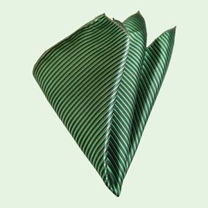 Green and Black Striped Pocket Square
