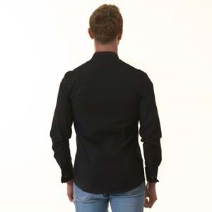 Black Classic French Cuff Shirt