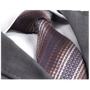 Brown Ethnic Tie and Pocket Square Set in Box