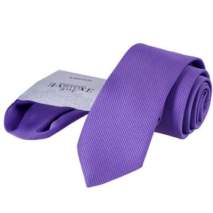 Lilac Striped Tie and Pocket Square Set in Box