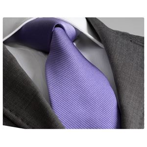 Lilac Striped Tie and Pocket Square Set in Box