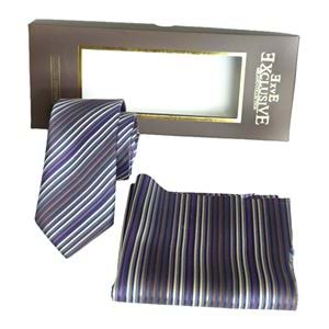 AQ Tie and Pocket Square Set in Box