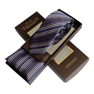 AQ Tie and Pocket Square Set in Box