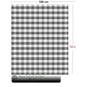Black Gingham Camper Table Cover
