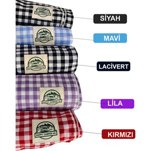 Black Gingham Camper Table Cover