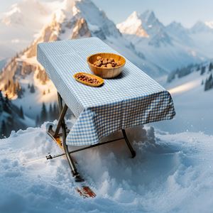 Small Size Blue Gingham Camper Table Cover