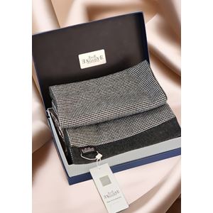 Dark Gray Crowbar Mens Scarf with PU Leather Gift Box