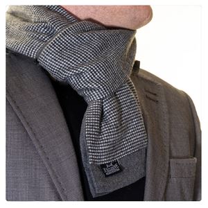 Dark Gray Crowbar Mens Scarf with PU Leather Gift Box