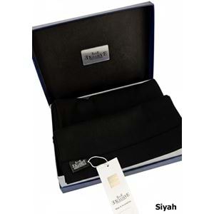 Black Solid Mens Scarf with PU Leather Gift Box