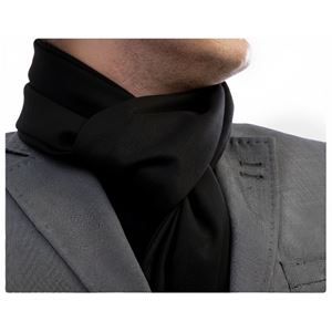 Black Solid Mens Scarf with PU Leather Gift Box