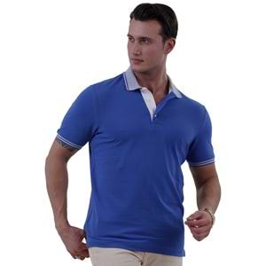 Royal Blue Cotton Men's Polo Shirt