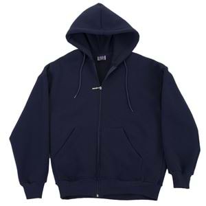 Navy Blue Basic Men's Zipper Hoodie