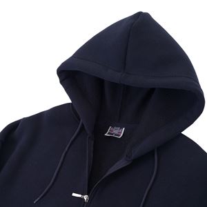 Navy Blue Basic Men's Zipper Hoodie