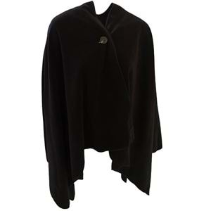 Black Polar Fleece Unisex Ethnic Camper Poncho