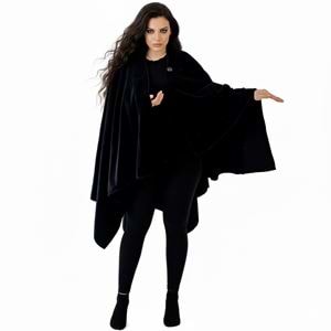 Black Polar Fleece Unisex Ethnic Camper Poncho