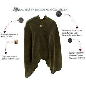 Black Polar Fleece Unisex Ethnic Camper Poncho