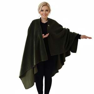 Khaki Polar Fleece Unisex Ethnic Camper Poncho